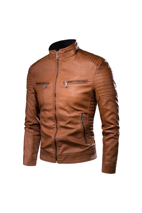 ZREZ Men Autumn Brand New Causal Vintage Leather Jacket Coat Men Spring Outfit Design Motor Biker Pocket PU Leather Jacket Men US $24.47 Vintage Leather Moto Jacket, Geometric Clothing, Zipper Parts, Spring Outfits Men, Faux Leather Coat, Pu Leather Jacket, Fall Outfits Men, Men's Leather Jacket, Leather Decor