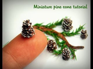 Miniature Pine Cone Tutorial | Creating Dollhouse Miniatures | Bloglovin’ Pine Projects, Miniature Polymer Clay, Dollhouse Miniature Tutorials, Dollhouse Christmas, Cute Miniature, Dollhouse Miniatures Diy, Christmas Clay, Polymer Clay Christmas, Miniature Projects