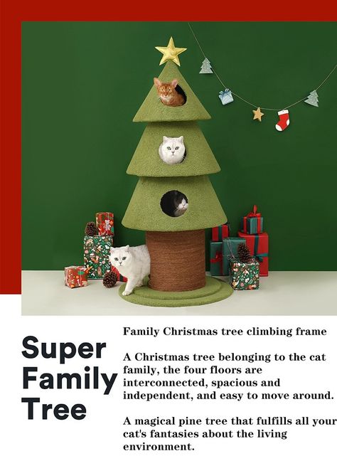 Christmas Tree Cat Climbing Frame Cat Grinding Claw Toy With Cat Litter Climbing Column Cat Scratching Board Climbing Supplies - Furniture & Scratchers - AliExpress Katt Grejer, Cat Climbing Frame, Diy Cat Tree, Climbing Frame, Cat Climbing, Christmas Photography, Cat Family, Cat Scratching, Living Environment