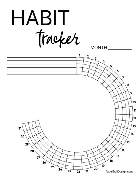 Use this free habit tracker printable in your planner or bullet journal and track your progress on smaller goals through the month. Progress Tracker Printable, Habit Tracker Ideas Free Printable, Goals Tracker, Habit Tracker Printable, Habit Tracker Bullet Journal, Paper Trail, Goal Tracker, Journal Template, Habit Tracker