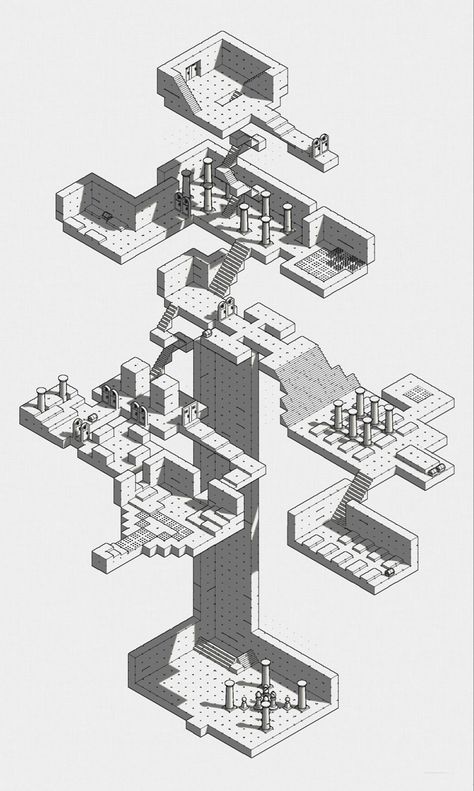 Dnd Diy, Geometric Shapes Drawing, Game Level Design, Cyberpunk Games, Pen And Paper Games, Fantasy Map Making, Isometric Map, Dnd World Map, Isometric Drawing