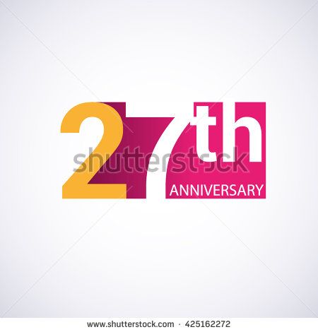 Template Logo 27th anniversary. 27 years anniversary red colored vector design - stock vector 27th Anniversary, Design And Illustration, Year Anniversary, Vector Design, Royalty Free Images, Free Images, Stock Images Free, Stock Vector, Photo Image