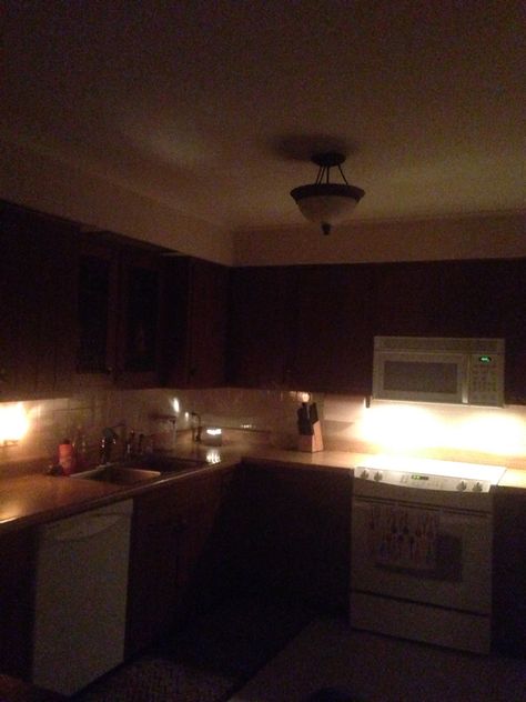 My kitchen at night 💙💙 Kitchen At Night, Poem Design, Creepy Kids, Creepy Houses, Dark House, Dark Kitchen, Night Background, Insta Profile Pic, Night Shift