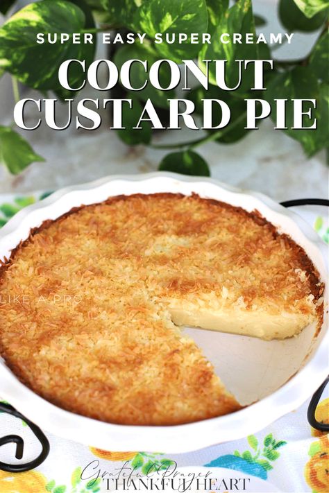 Impossible Coconut Custard Pie, Chocolate Crockpot, Impossible Coconut Pie, Crockpot Vegan, Impossible Pies, Coconut Pie Recipe, Southern Recipes Desserts, Baking Vegan, Coconut Banana Bread