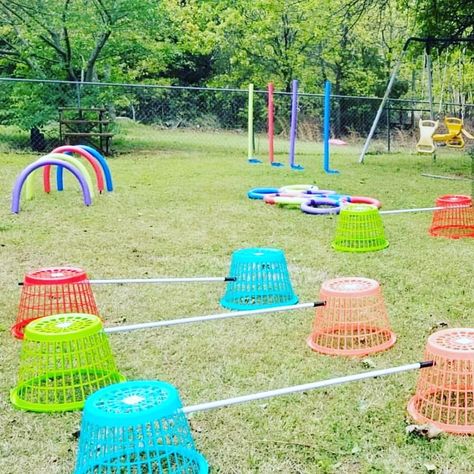 Obstacle Course For Toddlers, Diy Obstacle Course, Jamie Kelly, Backyard Obstacle Course, Kids Obstacle Course, Kid Games, Outside Games, Summer Fun For Kids, Outdoor Play Area