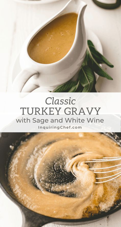 Sage Gravy Recipe, Sage Gravy, Sage Turkey, Roast Turkey Gravy, Turkey Bacon Wrap, Homemade Green Bean Casserole, Thanksgiving Gravy, Easy Turkey Recipes, Paleo Breads