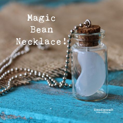 Doodle Craft...: Magic Bean Necklace: Once Upon a Time! I like the idea of a special things necklace. You could anything with that. Bean Necklace, Upcycle Diy, Magic Bean, Fandom Jewelry, Once Up A Time, Outlaw Queen, Bottle Charms, Killian Jones, Décor Diy