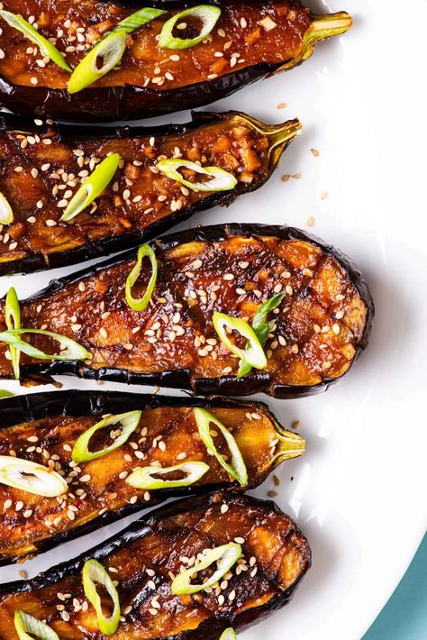 Eggplant Air Fryer, Airfryer Eggplant, Miso Eggplant, Chinese Eggplant, Baby Eggplant, Cooking Eggplant, Vegetable Side Dishes Healthy, White Miso, No Calorie Foods