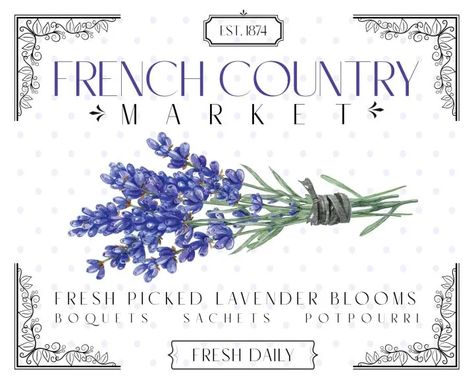 French Country Crafts, Farmhouse Printables, Country Market, Decoupage Printables, Cottage Market, Spring Printables, Free Vintage Printables, Market Sign, Vintage French Country