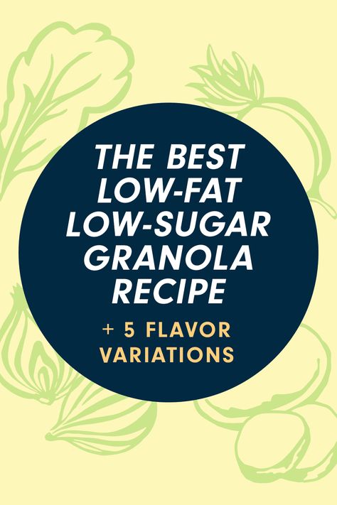 The Best Low-Fat, Low-Sugar Granola Recipe + 5 Flavor Variations via @forksoverknives Low Sodium Granola Recipe, No Saturated Fat Recipes, High Fiber Low Fat Recipes, Low Fat Granola Recipe, Low Calorie Granola Recipe, Low Sugar Granola Recipe, Sugar Free Granola Recipe, Low Calorie Granola, Vegan Granola Recipe