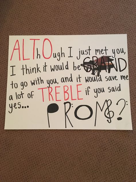 Musical promposal by @qtjen3 Musical Promposal, Sadies Proposal, Cute Promposals, School Dance Ideas, Cute Homecoming Proposals, Asking To Prom, Cute Prom Proposals, Homecoming Posters, Dance Proposal