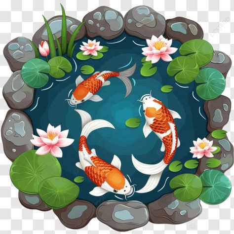 japanese garden carp illustration koi fish pond japanese garden png Carp Illustration, Koi Fish Illustration, Sculpt Ideas, Fish Pond Gardens, Pond Fish, Galaxies Wallpaper, Glittery Wallpaper, Pond Life, Ocean Aesthetic