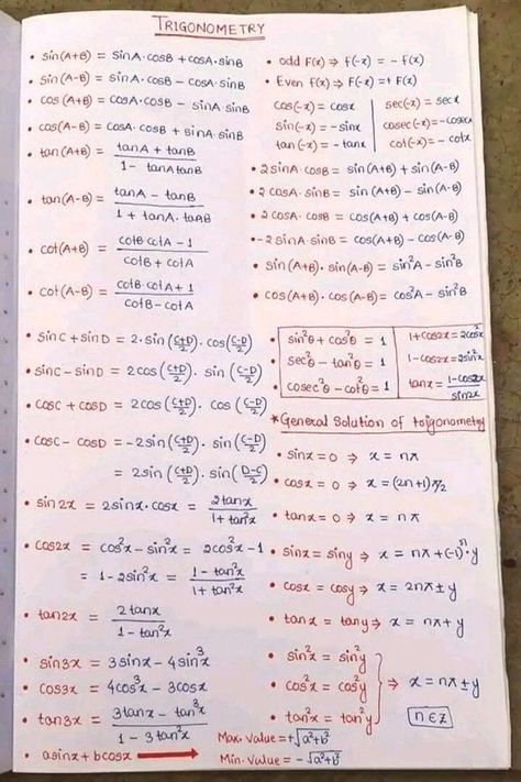 Trigonometry Aesthetic, Trigonometry Ratios, Calculus Aesthetic, Trigonometry Table, Basic Trigonometry, Trigonometry Formulas, Sin Cos, Trigonometry Worksheets, Math Cheat Sheet