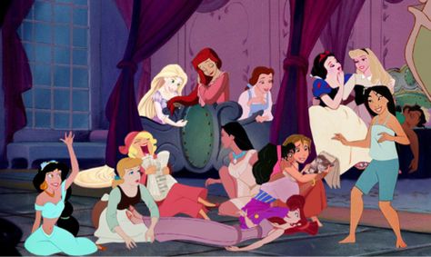 Disney-Princesses-Slumber-Party John Rolfe Disney, Grand Prince, Chihiro Y Haku, Disney Crossover, Disney Crossovers, Princess Kids, Poster Photo, Disney Photos, Disney Life