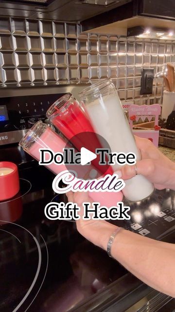 Dollar Tree Diy Candle, Diy Candles Video, Water Candles Diy, Dollar Tree Candles, Teacher Candle Gift, Dollar Store Candles, Gift Hacks, Dollar Tree Gifts, Diy Candles Homemade