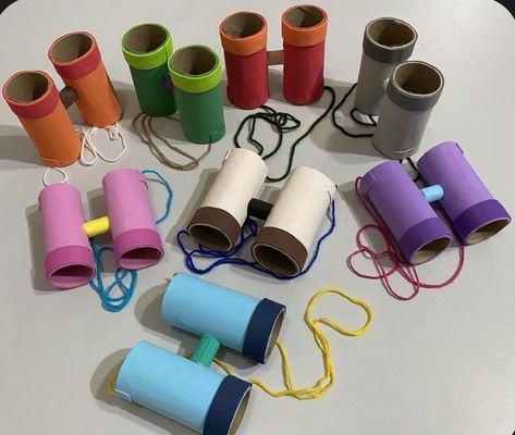 Gloucestershire Resource Centre - Scrapstore Adventure Crafts For Preschool, Binocular Craft, Adventure Crafts, Paper Roll Crafts, Toddler Art, Paper Towel Roll Crafts, Rainy Weather, Easter Hair, Paper Towel Rolls