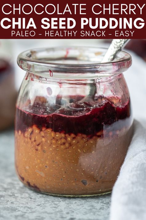 This Chocolate Cherry Chia Seed Pudding is a decadent and healthy breakfast, snack or dessert made with simple ingredients. The flavor combination of chocolate chia seed pudding and a sweet cherry compote is simply addicting! Chocolate Chia Seed Pudding, Chia Recipe, Chia Seed Recipes, Healthy Food Guide, Flavor Combinations, Chia Pudding Recipes, Cheap Healthy Meals, Chia Seed Pudding, Healthy Snacks Easy