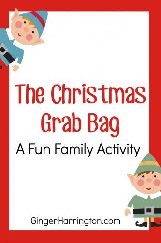 Grab Bag Games, Grab Bag Ideas, Holiday Family Activities, Family Bag, Christmas Games For Adults, Grab Bag Gifts, Christmas Activities For Families, Activity Bags, Christmas Games For Kids