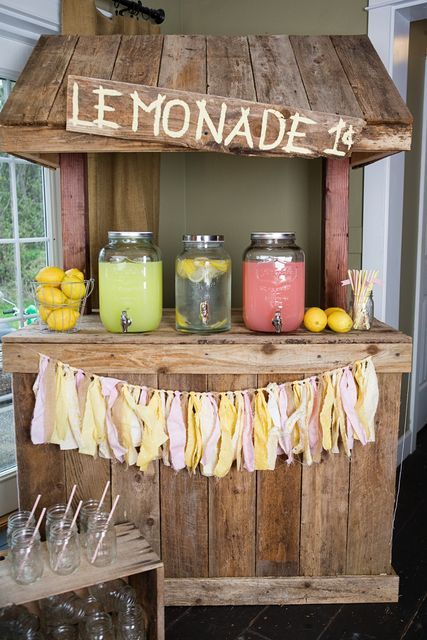 Lemonade Stand Birthday Party Ideas | Photo 1 of 31 | Catch My Party Vintage Lemonade Stand, Lemonade Stand Ideas, Lemonade Stand Birthday Party, Lemonade Stand Birthday, Lemonade Stand Party, Diy Lemonade Stand, Lemonade Stands, Diy Lemonade, Lemonade Birthday