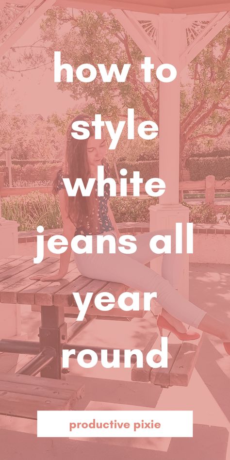 White jeans outfit ideas. White jeans outfit fall. White jeans outfit for winter. Outfit ideas for white jeans that you can wear for spring, summer, fall, and winter! Ivory Jeans Outfit Fall, Styling White Wide Leg Jeans, White Pants In Fall Outfit, How To Wear White Jeans In The Fall, White Jeans Dinner Outfit, How To Style White Wide Leg Jeans, White Jeans In Winter Outfits, White Shirt And Jeans Outfit Casual, White Jeans Autumn Outfit