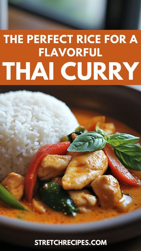 Ready to take your Thai curry to the next level? I'm spilling the beans on the best rice for Thai curry! Discover why fragrant jasmine rice is my top pick and learn my foolproof cooking tips. Plus, find out which other rice varieties made my runner-up list. Whether you're whipping up a spicy Thai curry soup or a creamy Thai chicken curry rice, choosing the right grain makes all the difference. Save this now and click through for the full guide! Spicy Thai Curry, Chicken Curry Rice, Thai Curry Soup, Jasmine Rice Recipes, The Best Rice, Thai Chicken Curry, White Rice Recipes, Rice Side Dish Recipes, Best Rice