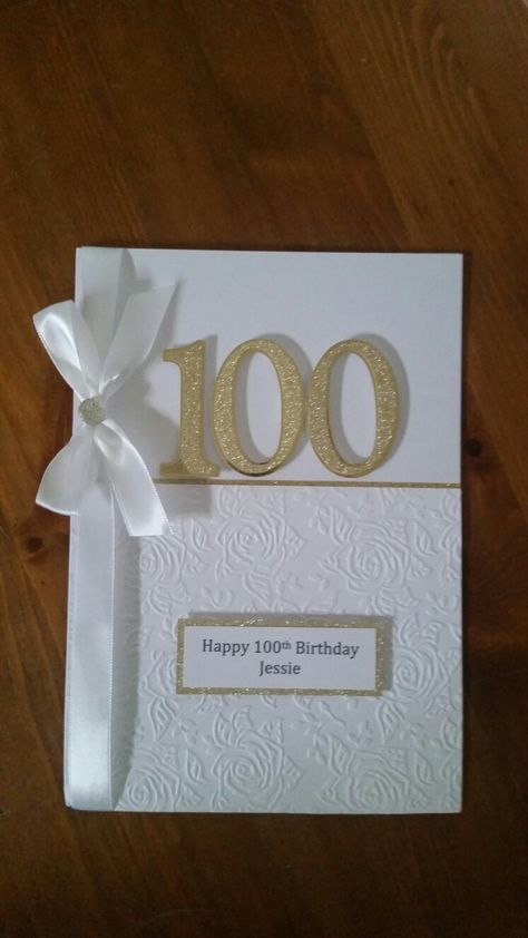 100th birthday card 100th Birthday Cards Handmade, 100 Birthday, 100th Birthday Card, Happy 100th Birthday, Shower Vintage, Baby Shower Vintage, Homemade Birthday, Homemade Birthday Cards, Cas Cards