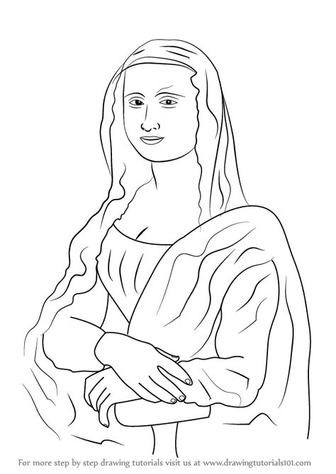 mona lisa outline - Yahoo Image Search Results How To Draw Mona Lisa Step By Step, Lisa Drawing Easy, Leonardo Da Vinci Dibujos, Paintings Step By Step, Lisa Drawing, Mona Lisa Drawing, Art Mona Lisa, Famous Art Paintings, Lisa Hair