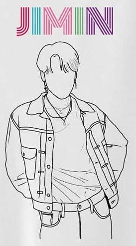 Bts Drawings Easy, Jimin Drawing, Bts Painting, Jimin Art, Embroidered Canvas Art, Bts Tattoos, Bts Army Logo, Fashion Design Drawing, Drawing Body Poses