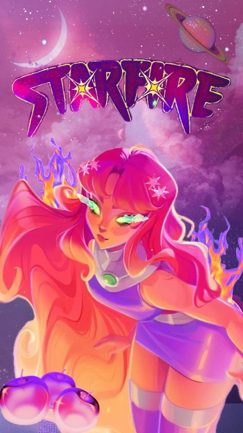 #starfire Star Fire Wallpaper, Starfire Makeup, Starfire Wallpaper, Starfire Aesthetic, Dunkin Dounuts, Dc Starfire, Kory Anders, Starfire Comics, Starfire Dc