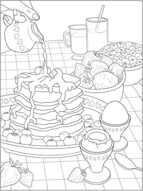 Free Coloring Pages For Adults, Peanut Butter And Banana, Hello Kitty Colouring Pages, Food Coloring Pages, Adults Coloring, Adult Coloring Designs, Detailed Coloring Pages, Dover Publications, Beautiful Scenes