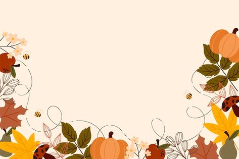 Free Vector | Wild nature poster template with photo Fall Desktop Backgrounds, Autumn Leaves Background, Thanksgiving Background, Free Vector Backgrounds, Doodle Background, Christmas Tree Collection, Thanksgiving Banner, Leaves Background, Autumn Background