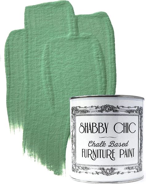 Amazon.com: Shabby Chic Chalk Furniture Paint: Luxurious Chalk Finish Craft Paint for Home Decor, DIY, Wood Cabinets - All-in-One Paints with Rustic Matte Finish [Cottage Green] - (Liter Covers 129 sf) : Tools & Home Improvement Duck Egg Furniture, Restoring Furniture, Shabby Chic Aesthetic, Liquid Chalk Markers, Exterior Painting, Rachel Ashwell, Green Furniture, Lambada, Craft Paint