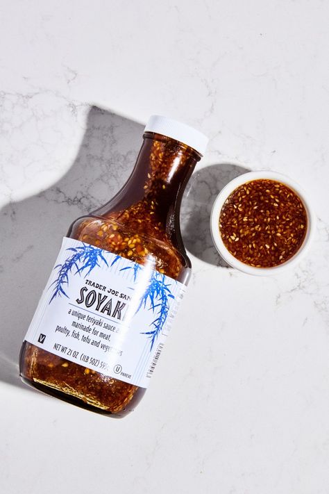 Trader Joes Sauces: Soyaki, $2.99 Trader Joe’s Soyaki, Trader Joe’s Soyaki Recipe, Soyaki Recipe Trader Joe's, Soyaki Recipe, Soyaki Sauce, Terriyaki Sauce, Hibachi Sauce, Trader Joes Food, Easy Marinades