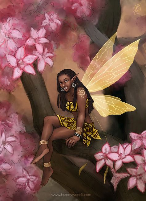 African Fairy, Impala Lily, African Mythology, Oh My Goddess, Black Fairy, Lily Flowers, Black Love Art, Black Art Pictures, Afro Art