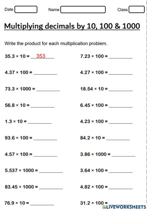 Multiplying Decimals By 10 100 1000, Multiply Decimals, Decimal Multiplication, Decimal Word Problems, Rounding Decimals, Adding Decimals, Place Value With Decimals, Math Decimals, Multiplying Decimals