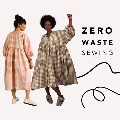 Hand Sew Dress, House Dress Sewing Pattern, Linen Dress Pattern Free, Zero Waste Sewing Patterns, Diy Linen Dress, Zero Waste Sewing, Making Dresses, Simple Dress Pattern, Zero Waste Fashion