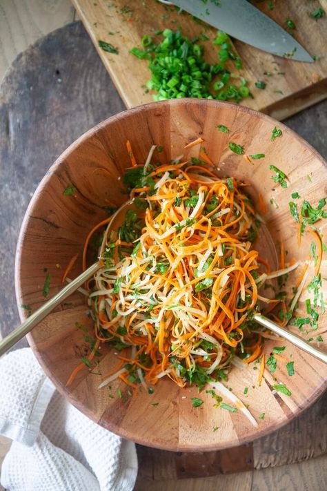 Thai Carrot Slaw - Lillie Eats and Tells Lillie Eats And Tells, Ginger Chicken Recipes, Chili Garlic Paste, Carrot Slaw, Tasty Thai, Macros Diet, Macro Friendly Recipes, Squash Salad, Ginger Chicken