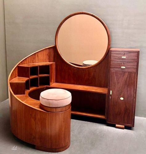 Teak Vanity, Unusual Furniture, Art Deco Vanity, Interior Design Per La Casa, Dream Furniture, Deco Furniture, Funky Furniture, Art Deco Furniture, Dream House Interior