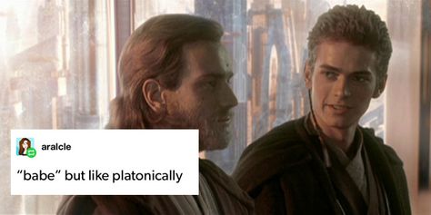 Babe But Platonically, Anakin Obi Wan, Star Wars Jokes, Harrison Ford, Star Wars Humor, Anakin Skywalker, Obi Wan, Clone Wars, Aurora