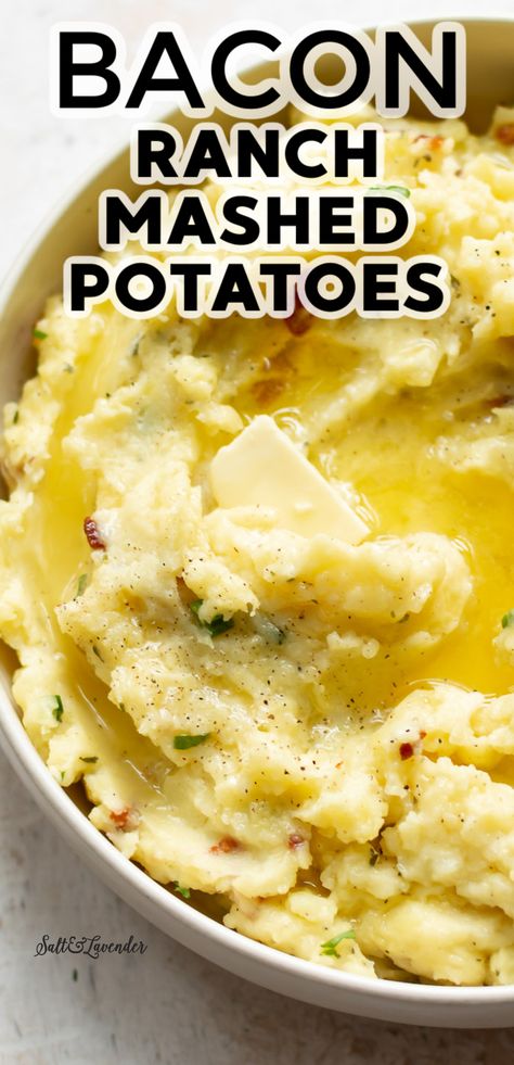 Bacon Mashed Potatoes Recipe, Pioneer Woman Mashed Potatoes, Best Mashed Potatoes Recipe, Flavored Mashed Potatoes, Ranch Mashed Potatoes, The Best Mashed Potatoes, Mashed Potatoes Thanksgiving, Bacon Mashed Potatoes, Mashed Red Potatoes