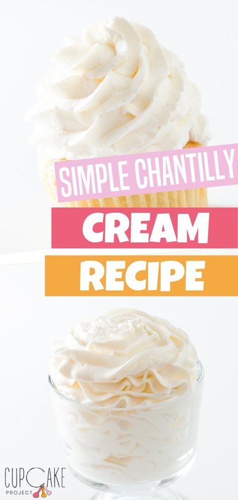 Chantilly Cream Recipe, Chantilly Cake Recipe, Spiced Whipped Cream, Frosting Recipes Easy, Strawberry Whipped Cream, Recipes With Whipping Cream, Chantilly Cream, Treat Dispenser, Whipped Cream Frosting