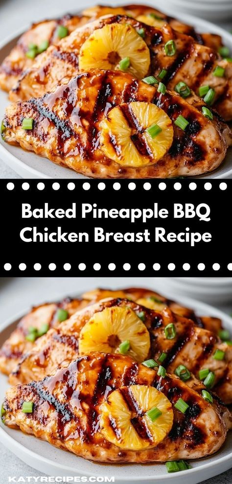 Looking for a delightful dinner idea? This Baked Pineapple BBQ Chicken Breast Recipe is bursting with flavor, combining smoky BBQ with sweet pineapple. It's a quick and easy option perfect for family dinners. Pineapple Bbq Chicken, Bbq Chicken Breast Recipe, Baked Pineapple, Bbq Chicken Breast, Chicken Crockpot Recipes Easy, Tangy Bbq Sauce, Chicken Breast Recipe, Chicken Breast Seasoning, Pineapple Chicken