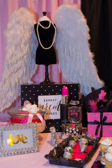 Chelley's Secret birthday party | CatchMyParty.com Victoria Secret Bachelorette Party, Victoria Secret Party, Secret Party, 15 Birthday, 15th Birthday, Catch My Party, Ideas Photo, Photo 1, Bachelorette Party