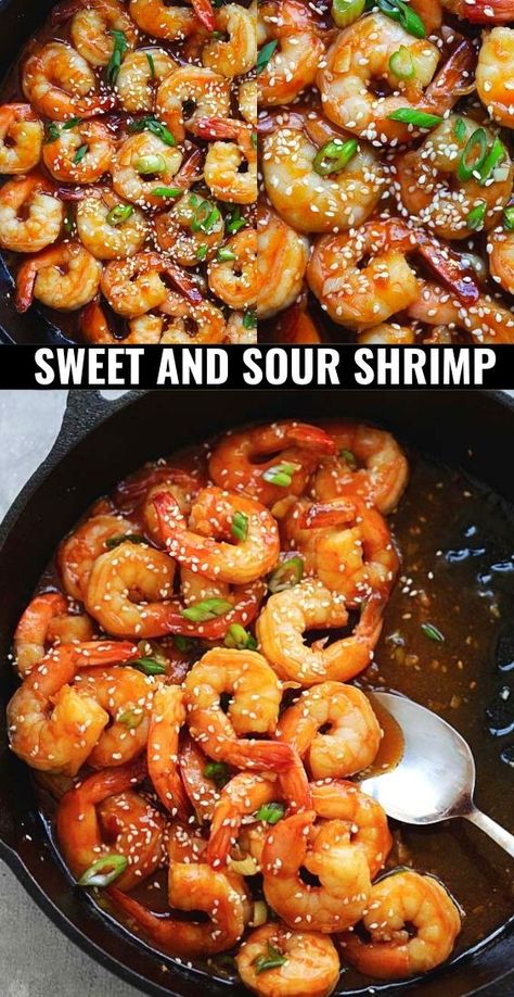 Sweet And Sour Shrimp Recipe, Sweet And Sour Shrimp, Shrimp And Rice Recipes, Chinese Food Recipes, Juicy Shrimp, Shrimp And Rice, Shrimp Recipes Easy, Sweet And Sour Sauce, Shrimp Dishes