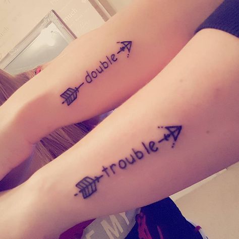 Matching Uncle And Niece Tattoos, Cousin Tattoos Boy And Girl, Double Trouble Tattoo, Favorite Cousin Tattoos, Matching Tattoos Aunt And Niece, Matching Auntie And Niece Tattoos, Inner Wrist Tattoo, Matching Cousin Tattoos, Niece Tattoo