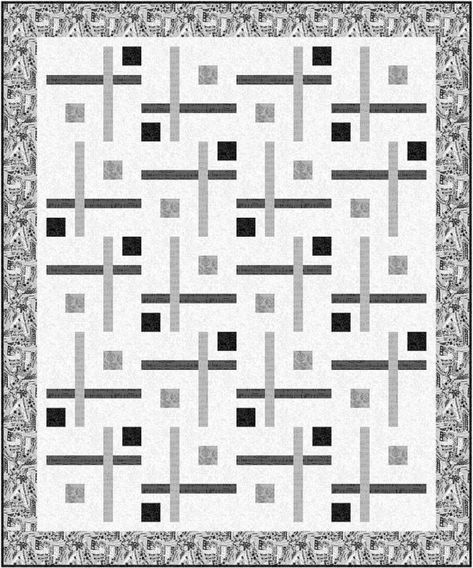 PhoebeMoon Quilt Designs ⋆ Corey Lap Quilt Pattern Monochromatic Quilt, Twin Quilt Pattern, Low Volume Quilt, Moon Quilt, Lap Quilt Patterns, Neutral Quilt, Modern Quilting Designs, Modern Quilt Blocks, Black And White Quilts