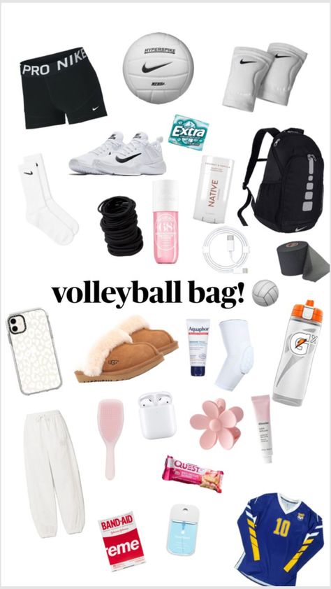 Sports Bag Essentials, Volleyball Outfits Aesthetic, Volleyball Motivation, Volleyball Accessories, Volleyball Tryouts, Umgestaltete Shirts, Vollyball Outfits, Volleyball Outfit, Volleyball Bag