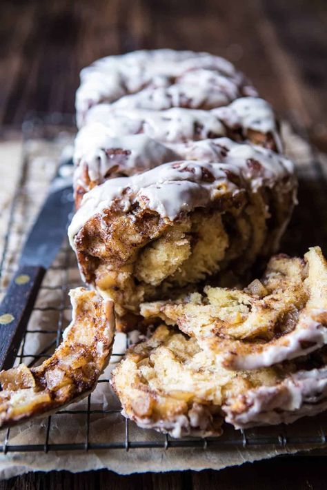 Half Baked Harvest Recipes, Apple Glaze, Harvest Recipes, Apple Bread, Pull Apart Bread, Half Baked, Maple Glaze, Half Baked Harvest, Ooey Gooey