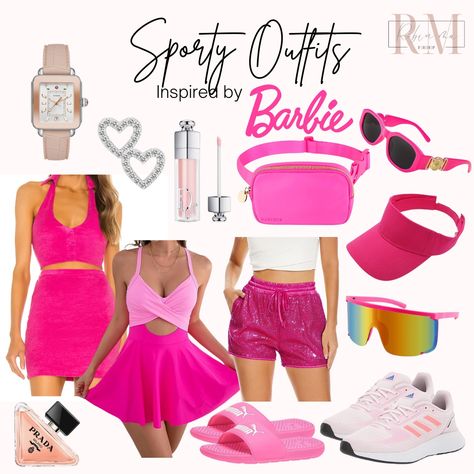 Athletic Barbie Outfit, Barbie Athletic Outfit, Sporty Barbie Costume, Barbie Outfit Ideas For Women, Sporty Barbie, Barbie Workout, Barbie Outfit Ideas, Barbie Inspired Outfits, Cna Week