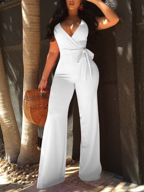 Shop Women's Clothing, Jumpsuits, Jumpsuits $31.99 – Discover sexy women fashion at Boutiquefeel All White Party Outfits, White Jumpsuits, White Party Outfit, Bandage Jumpsuits, Look Casual Chic, All White Party, All White Outfit, Backless Jumpsuit, Romper Outfit